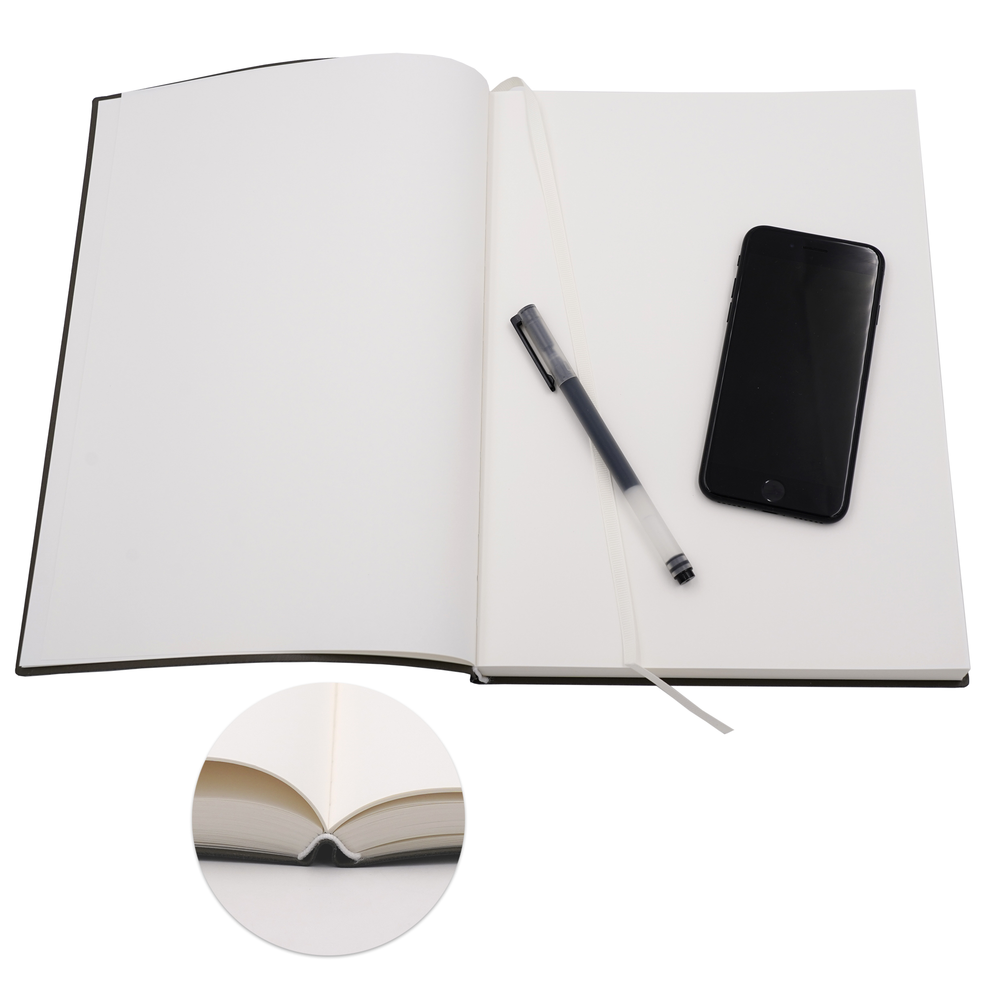 Hardcover Notebook Blank Journal Sketchbook for Drawing, Thick Paper Black